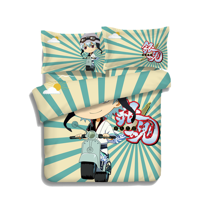 Gintoki Sakata - Gintama Japanese Anime Bed Sheet Duvet Cover with Pillow Covers